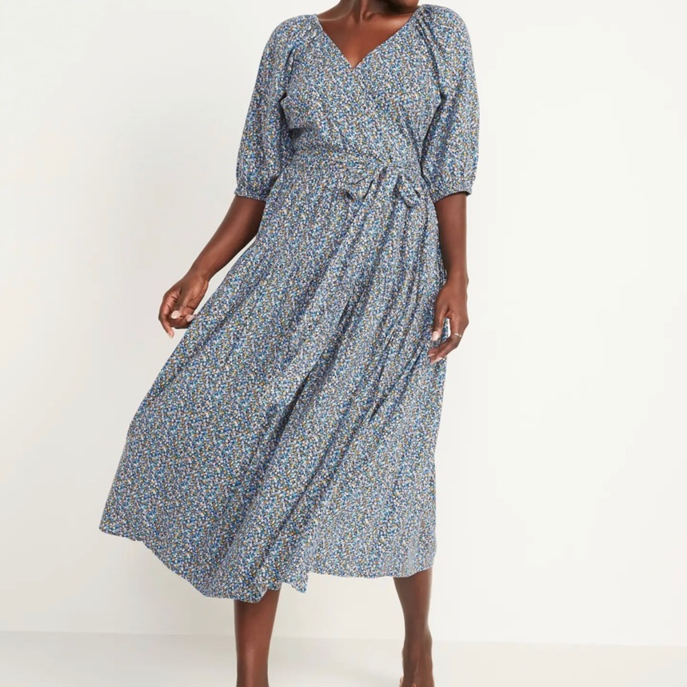 Old Navy Blue Floral Midi Dress - Picture 4 of 4